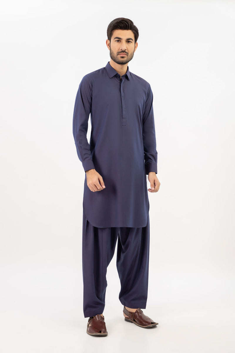 Men Shalwar Kameez Blue - Stylish Garments