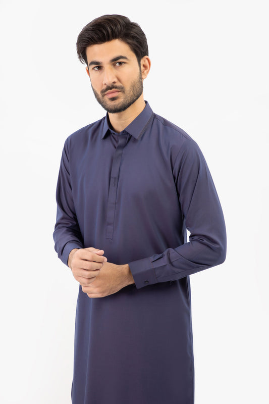 Men Shalwar Kameez Blue - Stylish Garments