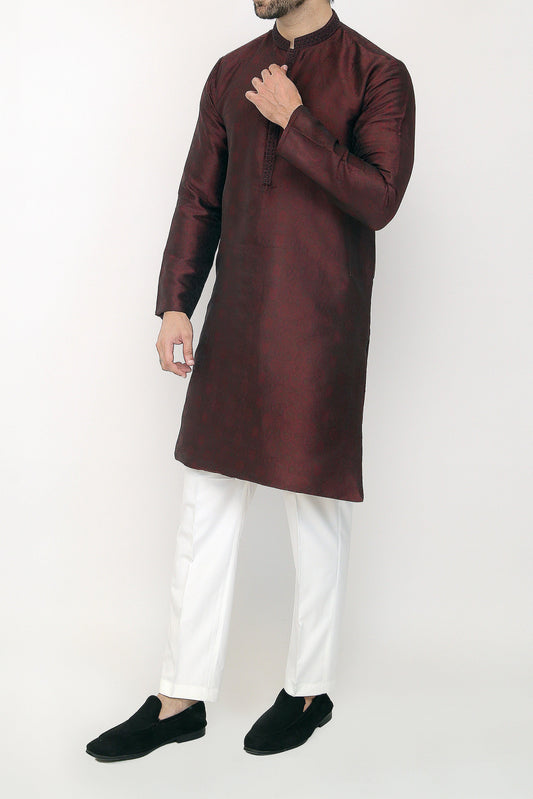 Mehroon Traditional Kurta