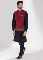 Red Full Embroidered Waistcoat