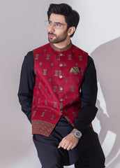 Red Full Embroidered Waistcoat