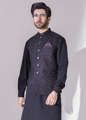 Black Full Embroidered Waistcoat