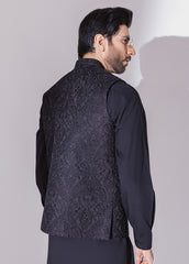 Black Full Embroidered Waistcoat