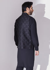 Black Full Embroidered Waistcoat