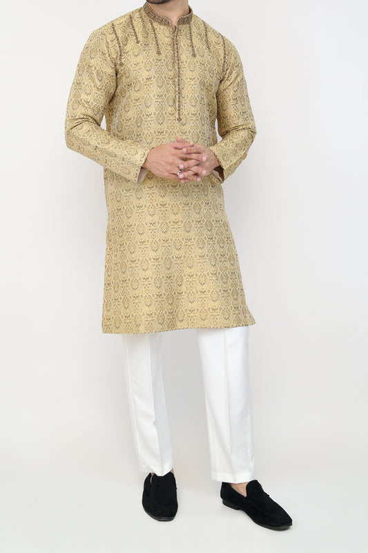 Beige Wedding Kurta