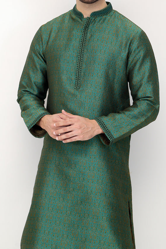 Blended fabric green kurta