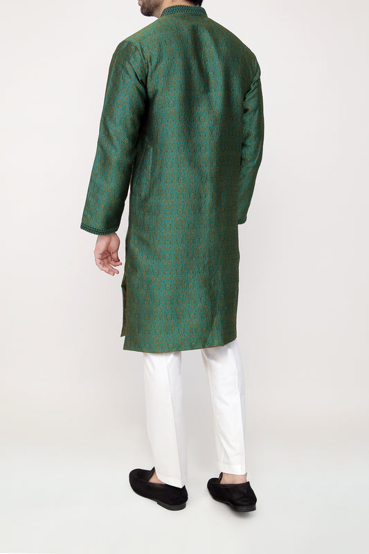 Blended fabric green kurta