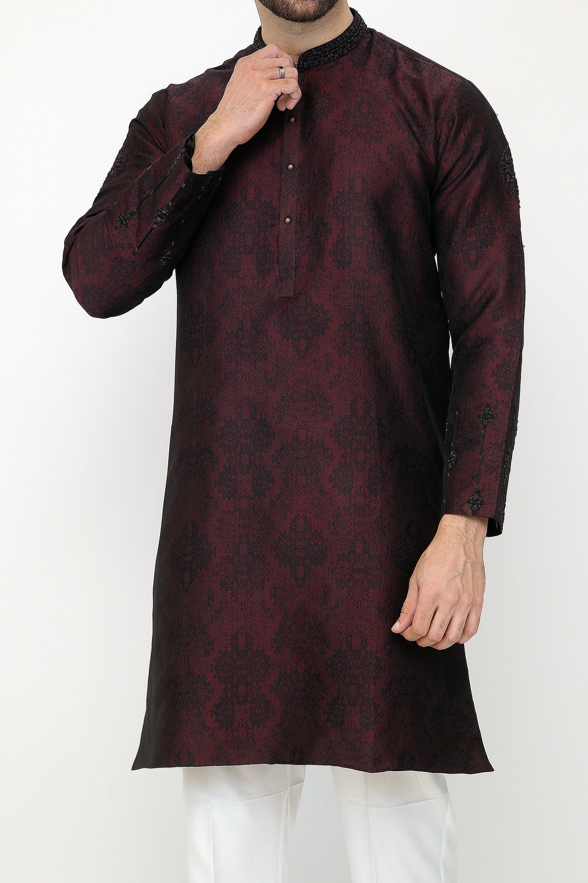 Mehroon Blended Kurta