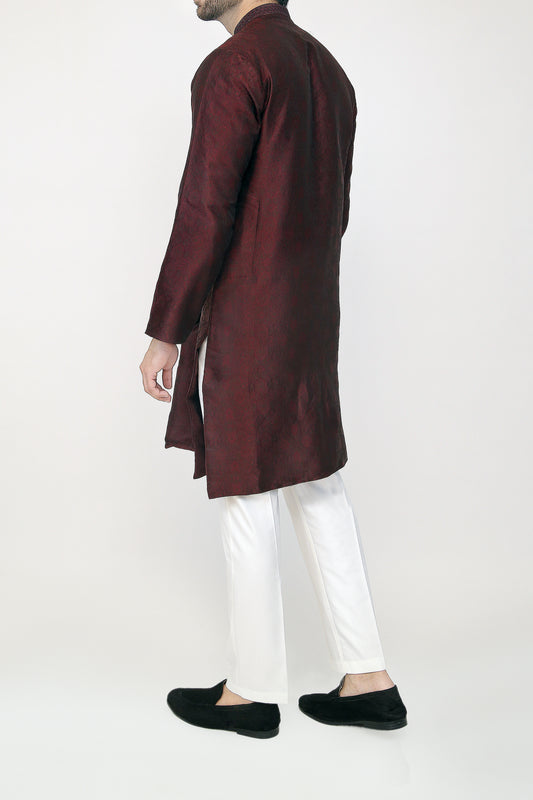 Mehroon Wedding Kurta