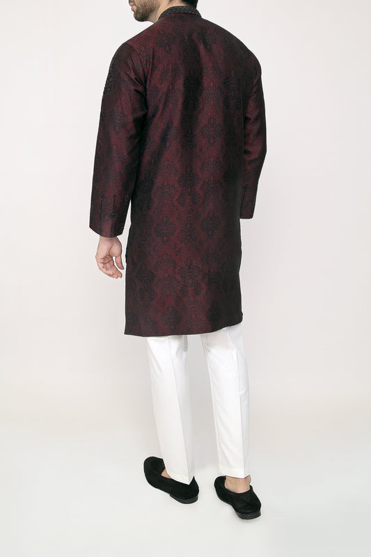 Mehroon Traditional Kurta