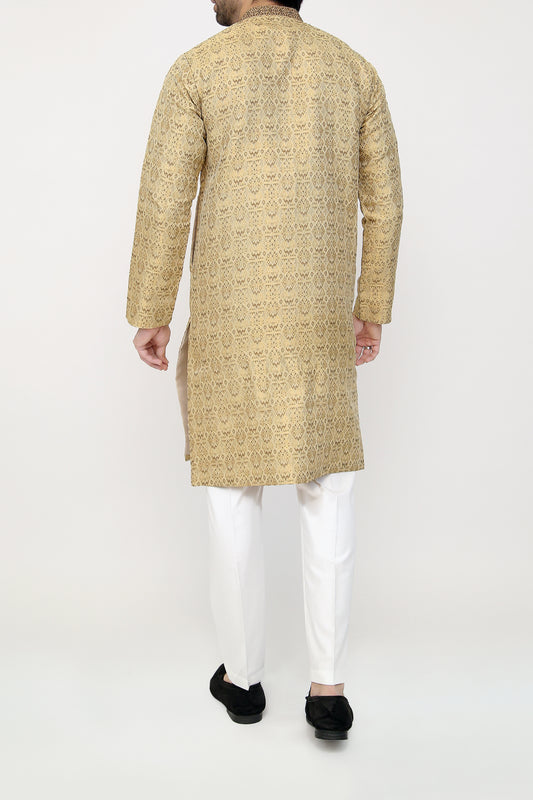 Beige Wedding Kurta