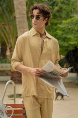 Sand Brown Linen Co-ord Set