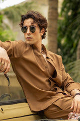 Camel Brown Linen Co-ord Set