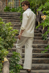 Cream Linen 3 Pockets Co-ord Set