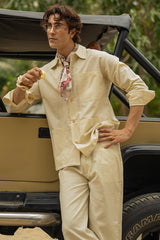 Beige Linen 3 Pockets Co-ord Set