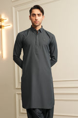 Gray Embroidered Kameez Shalwar S5-27