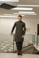 Green Embroidered Kameez Shalwar S5-31