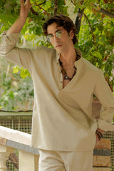 Beige Linen Tunic Co-ord Set