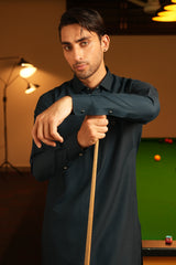 Blue Embroidered Kameez Shalwar S5-25