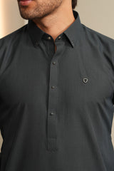 Gray Embroidered Kameez Shalwar S5-27