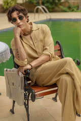 Sand Brown Linen Co-ord Set