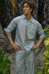 Sky Blue Linen Co-ord Set