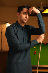 Blue Embroidered Kameez Shalwar S5-25