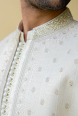 Pearl White Regal Embroidered Prince Coat S8P-2