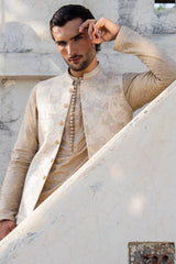 Champagne Gold Embroidered Waist Coat S8W-12