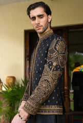 Black Gold Regal Embroidered Prince Coat S8P-1
