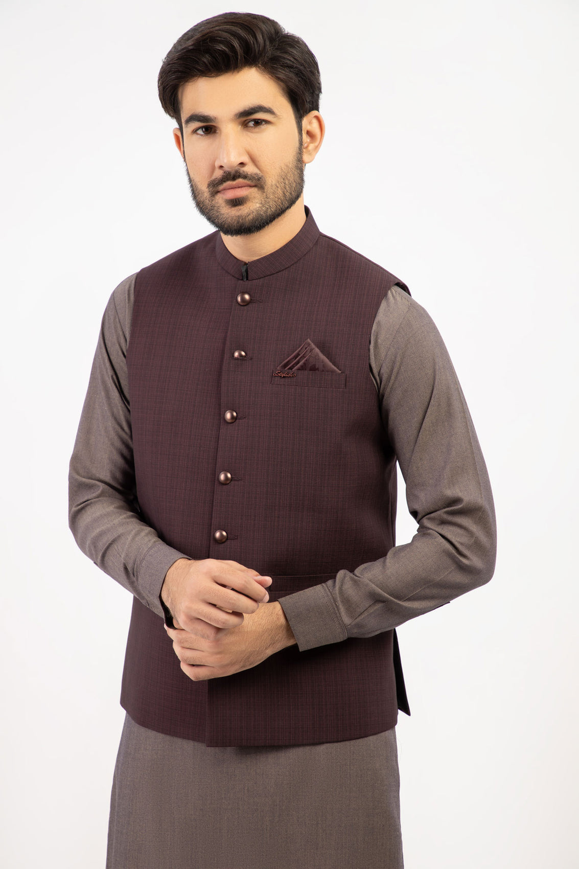 Men Waistcoat D.Brown - Stylish Garments