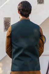 Green Imperial Vine Embroidered Waist Coat S8W-10