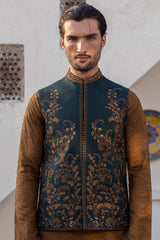Green Imperial Vine Embroidered Waist Coat S8W-10