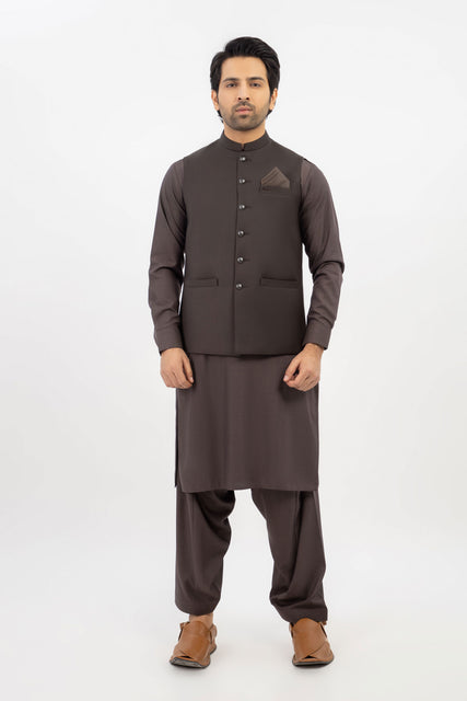 Men Waistcoat Black/Brown - Stylish Garments