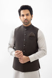 Men Shalwar Kameez With Waistcoat White/ Brown - Stylish Garments