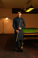 Blue Embroidered Kameez Shalwar S5-25
