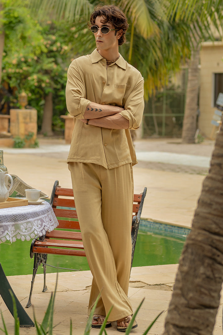 Sand Brown Linen Co-ord Set