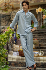 Sky Blue Linen Co-ord Set