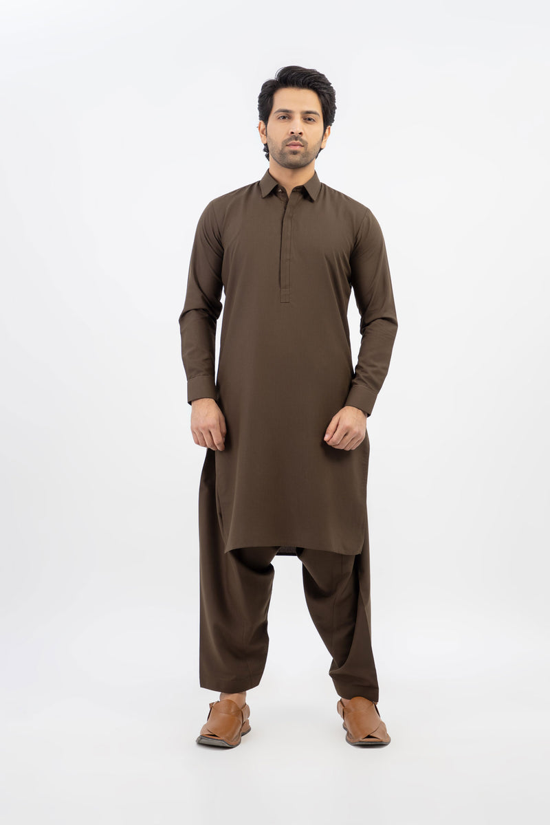 D. Brown Men Shalwar Kameez - Stylish Garments