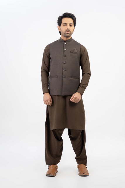 Men Waistcoat Dark Brown - Stylish Garments