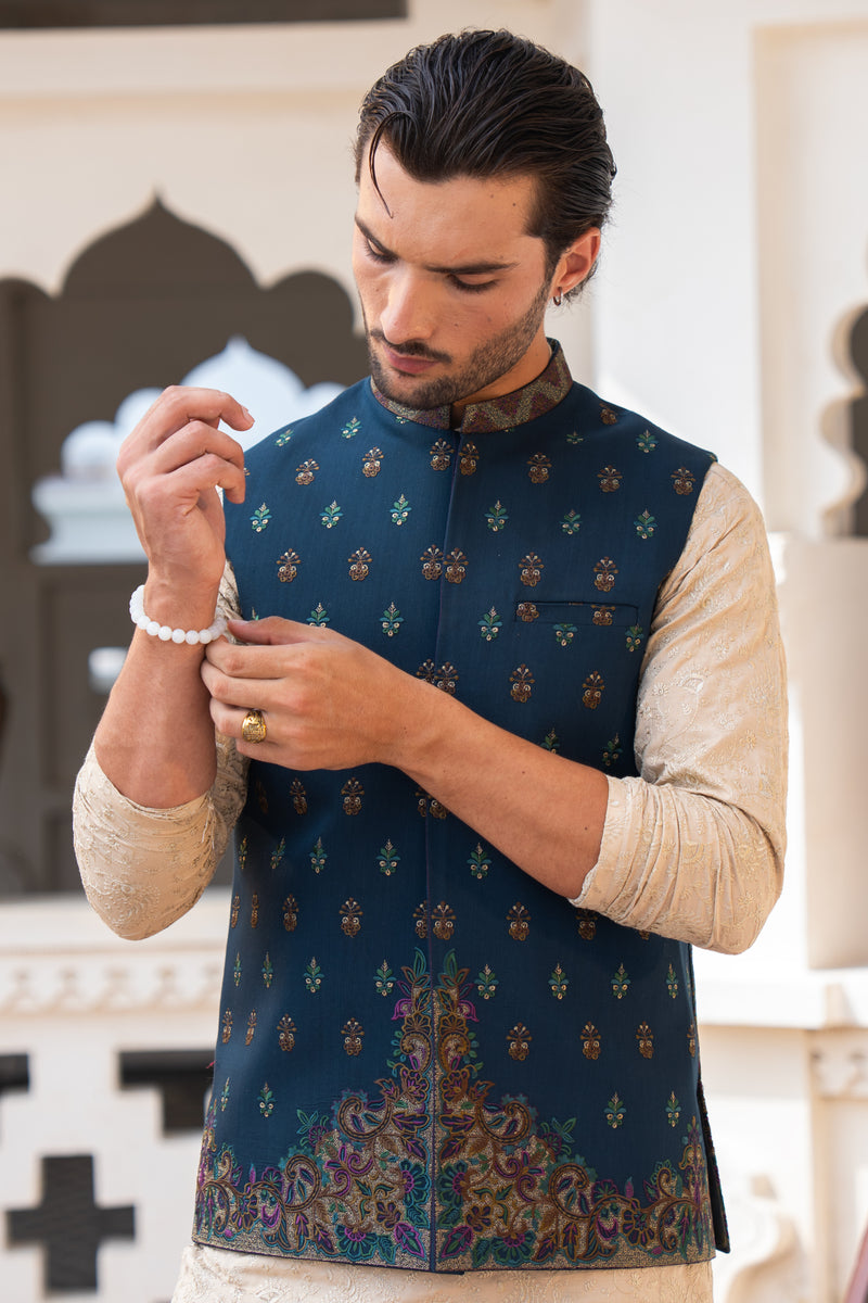 Royal Teel Embroidered Waist Coat S8W-16