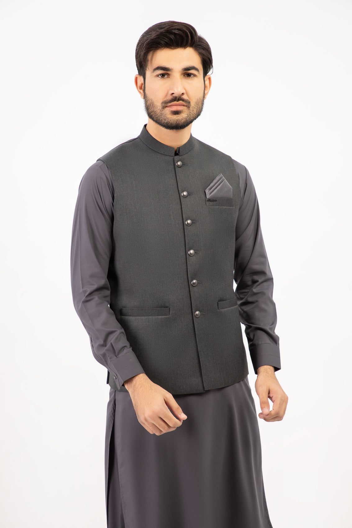 Men Waistcoat D.Grey - Stylish Garments