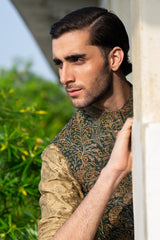Emerald Green Embroidered Waist Coat S8W-11