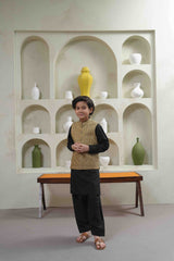 Antique Gold Embroidered Waistcoat Suit KD - 15