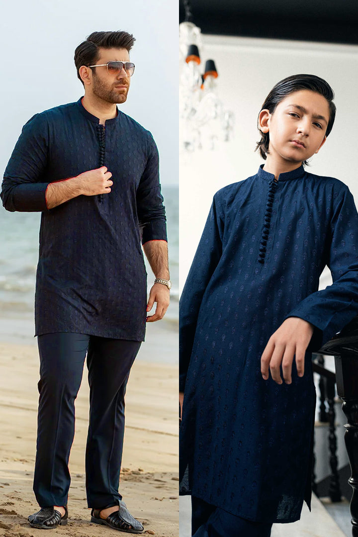 Blue Embroidered Kurta Trouser ( FD-5062 & K-3725 )