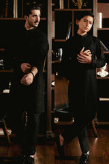 Black Embroidered Kurta Trouser ( FD-5076 & K-3721 )