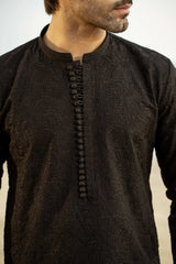 Black Embroidered Kurta Trouser FD-5065