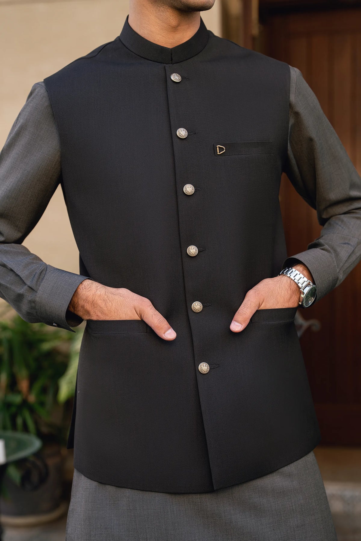 Dark Grey Suiting Waistcoat WS-2036
