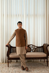 Camel Brown Suiting Waistcoat W-2025