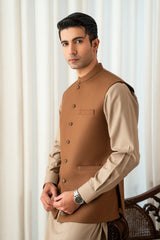 Camel Brown Suiting Waistcoat W-2025